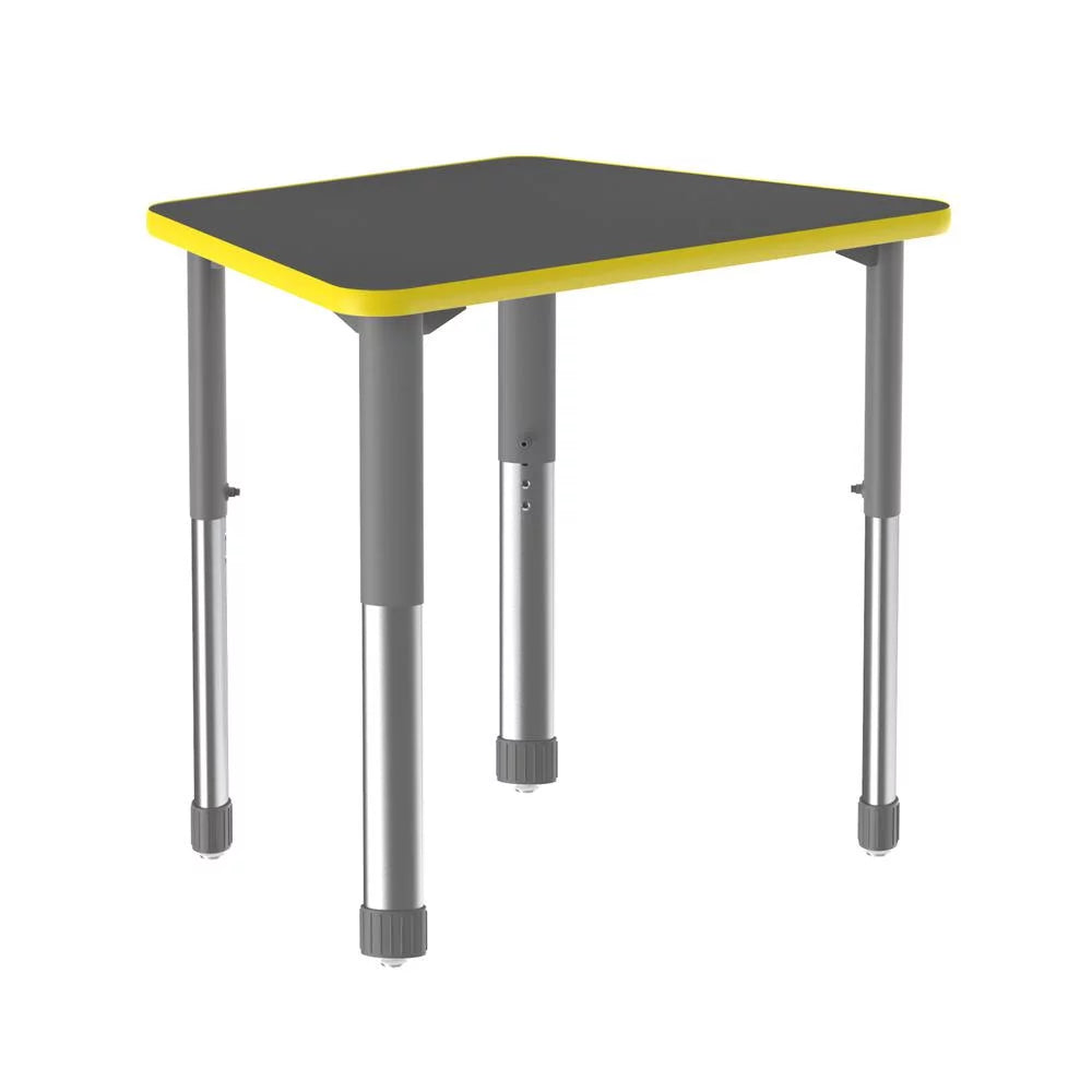 Black Granite Gray Chrome Trapezoid Desk U328
