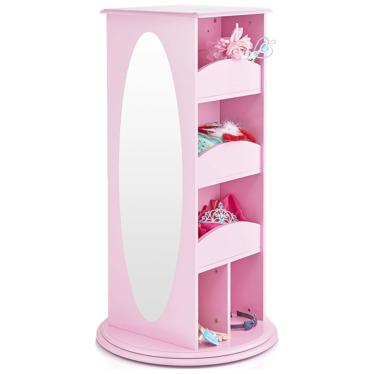 Pink Rotating Dress-Up Storage Armoire with 2 Mirrors S85504