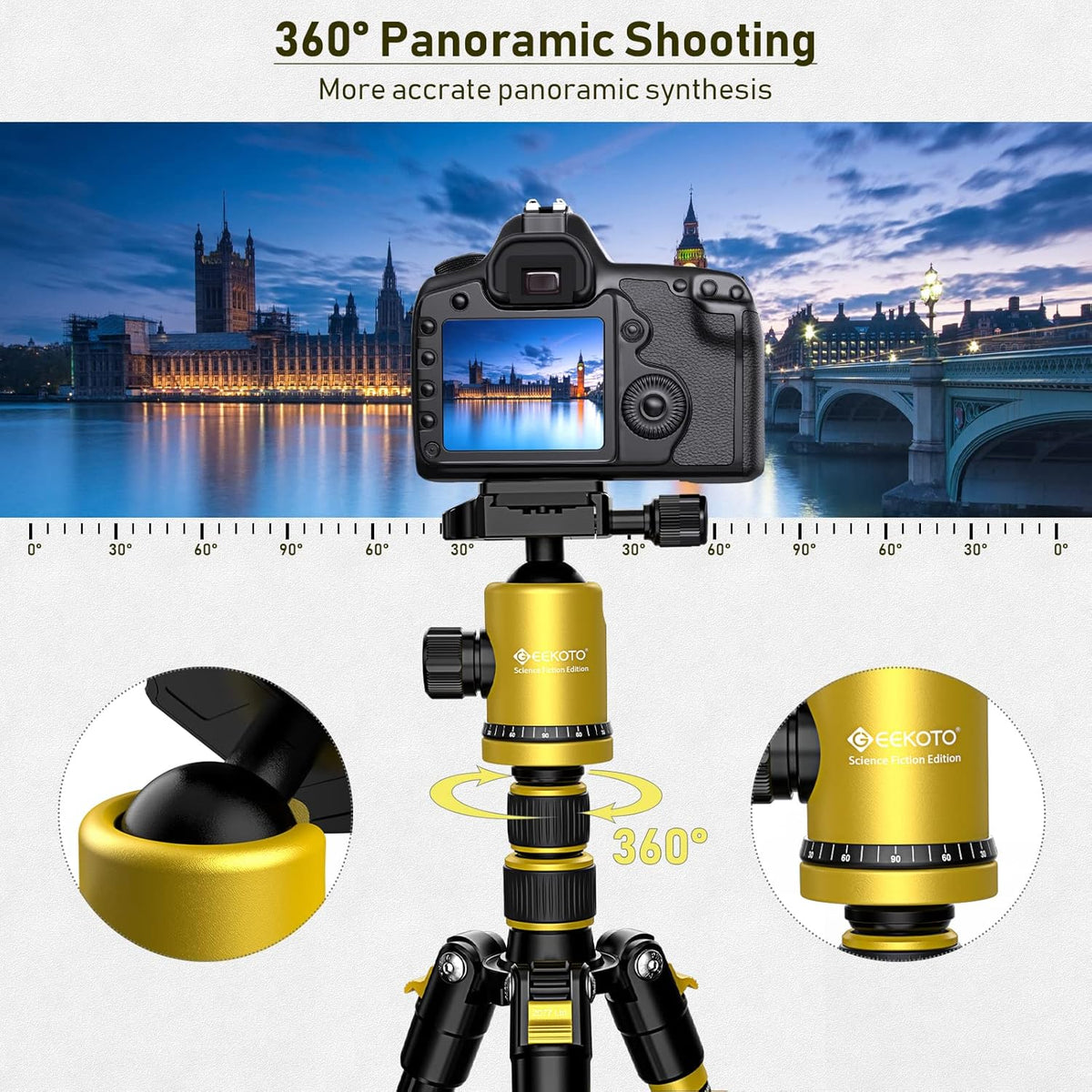 Yellow Compact Aluminum Tripod with 360 Degree Ball Head N69166
