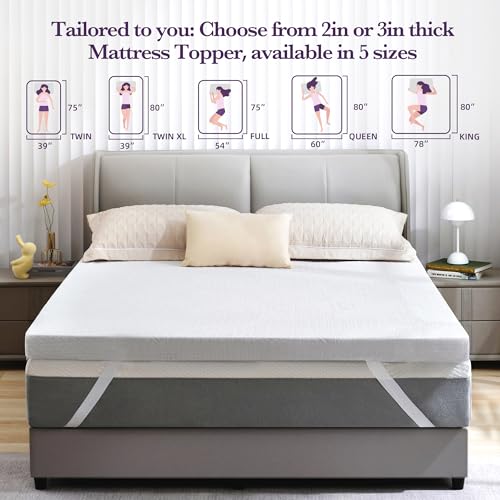 2 Inch Gel Memory Foam Mattress Topper Twin Size S34477