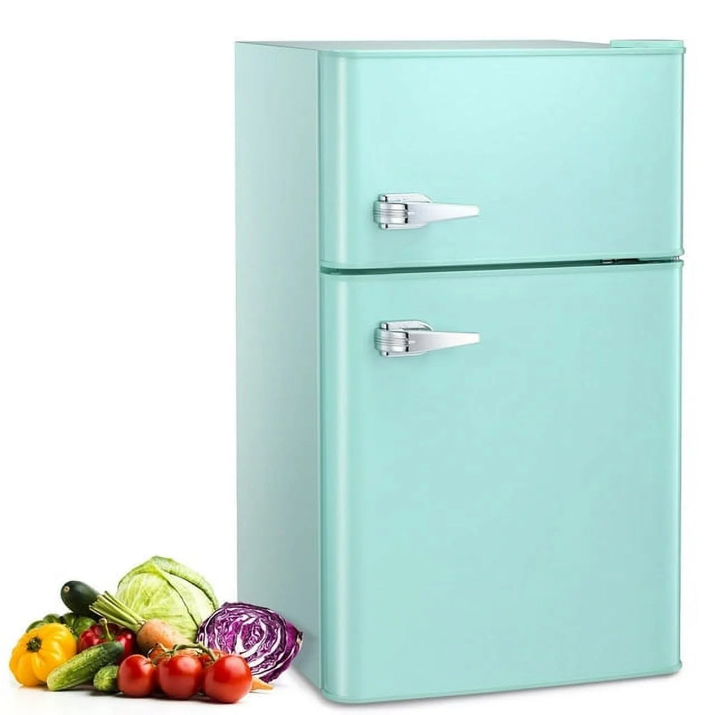Mini Refrigerator 3.2Cu.Ft Compact Fridge 2-Double Doors with a Freezer X818992