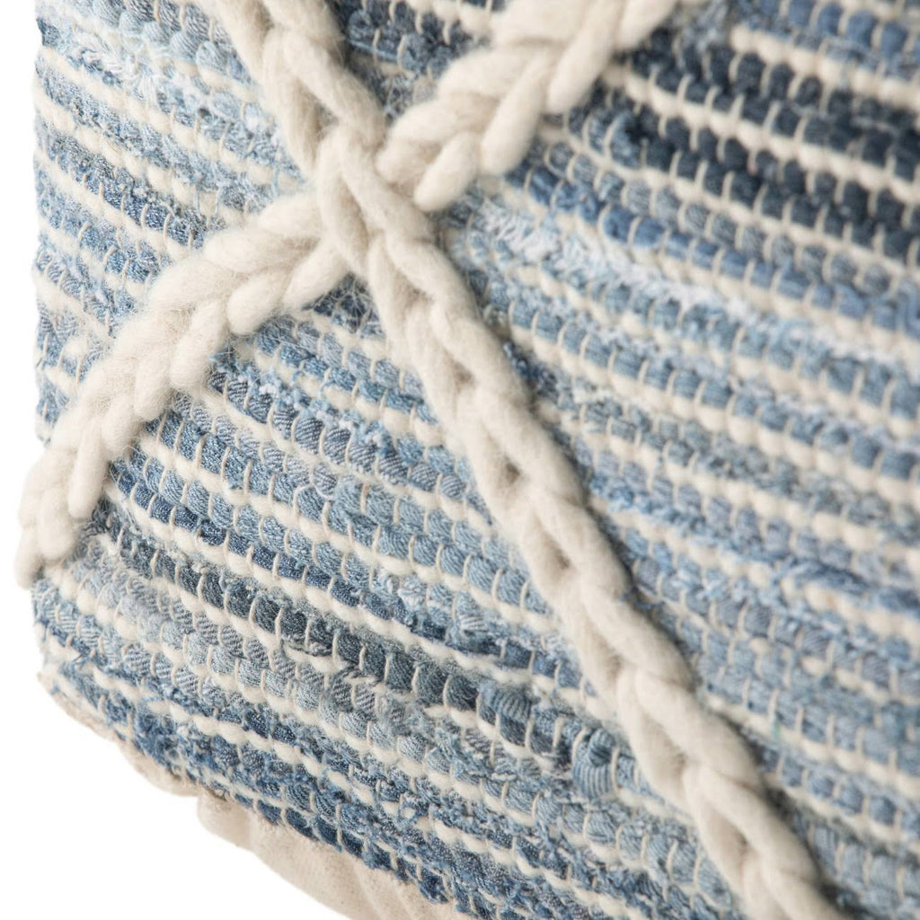 Natural/Blue Pouf N218