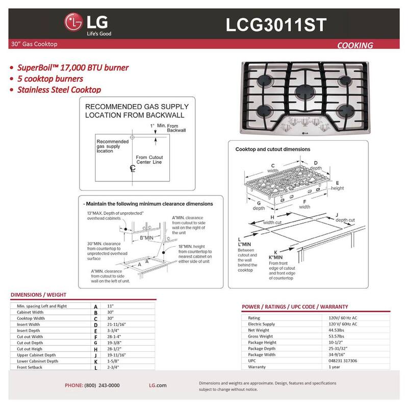 30 in. 5 Burner Stainless Steel Gas Cooktop N427142