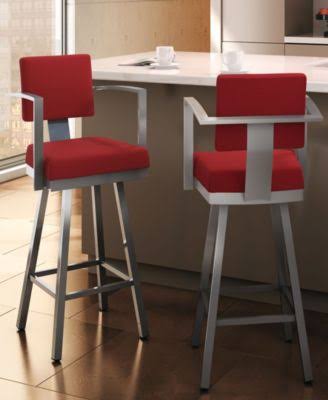 Red Swivel Counter Stool with Arms 26 in. G63968