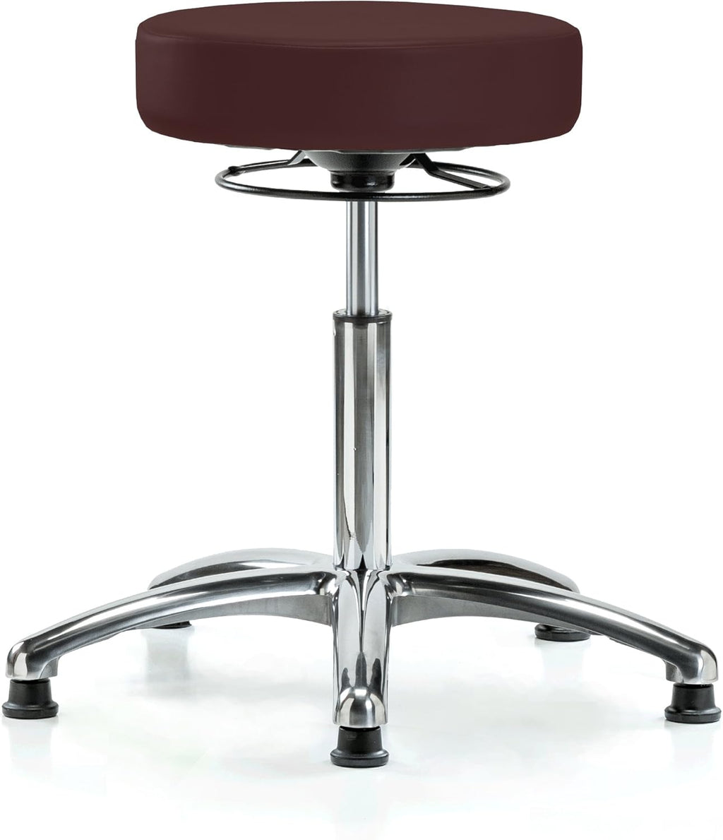 Black Fabric Adjustable Swivel Stool with Footring C519