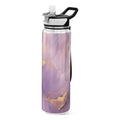 Purple and Gold Marble 32oz Tritan Leakproof Sports Bottle with Straw F567
