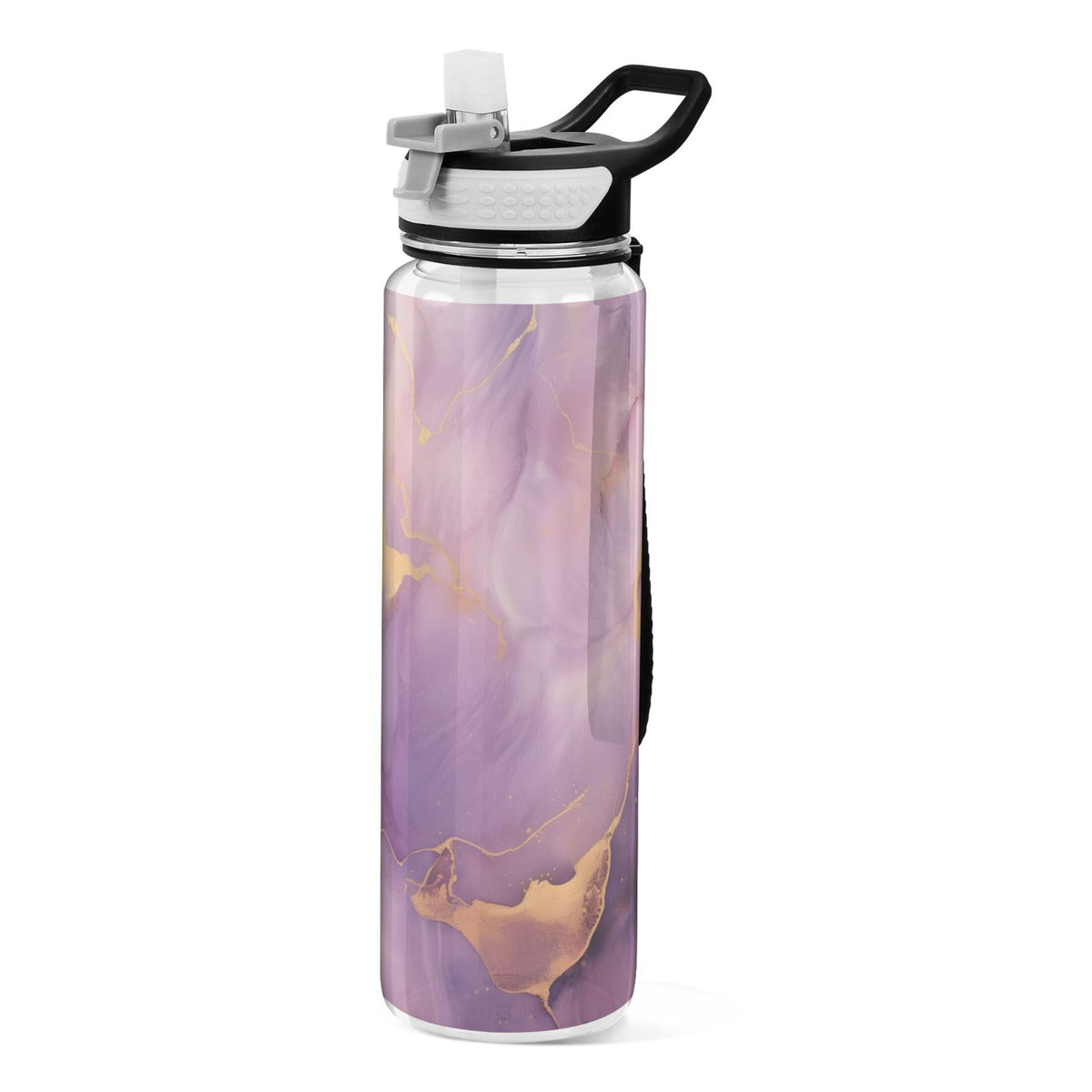 Purple and Gold Marble 32oz Tritan Leakproof Sports Bottle with Straw F567