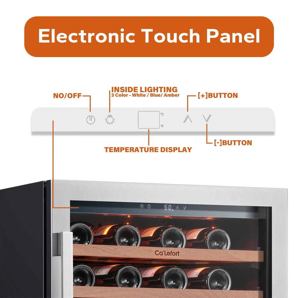 24 inch 54 Bottle Stainless Steel Wine Cooler B605