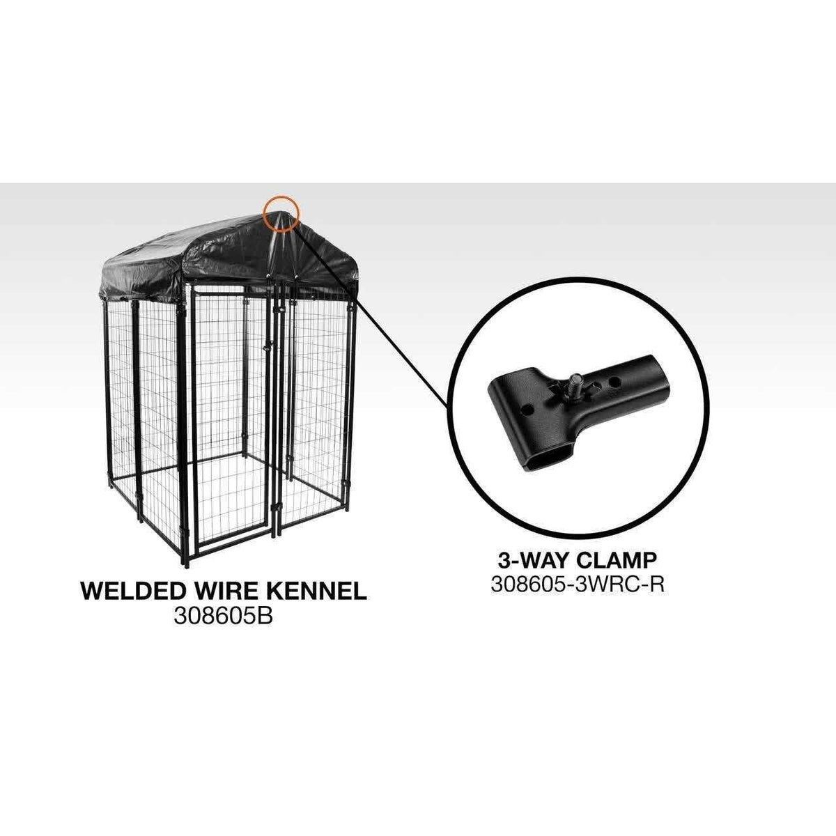 Black Replacement Vinyl Roof for Pet Kennel H4908