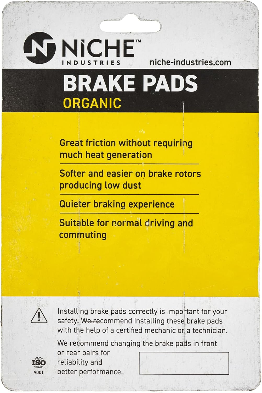 Brake Pad Kit for Yamaha Grizzly 700 550, Organic, Pack of 2 L96634