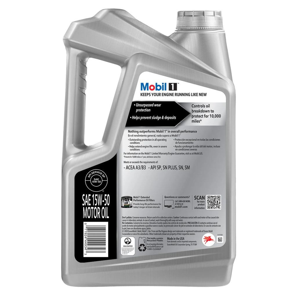 Full Synthetic Motor Oil 15W-50, 5 Quart E7973