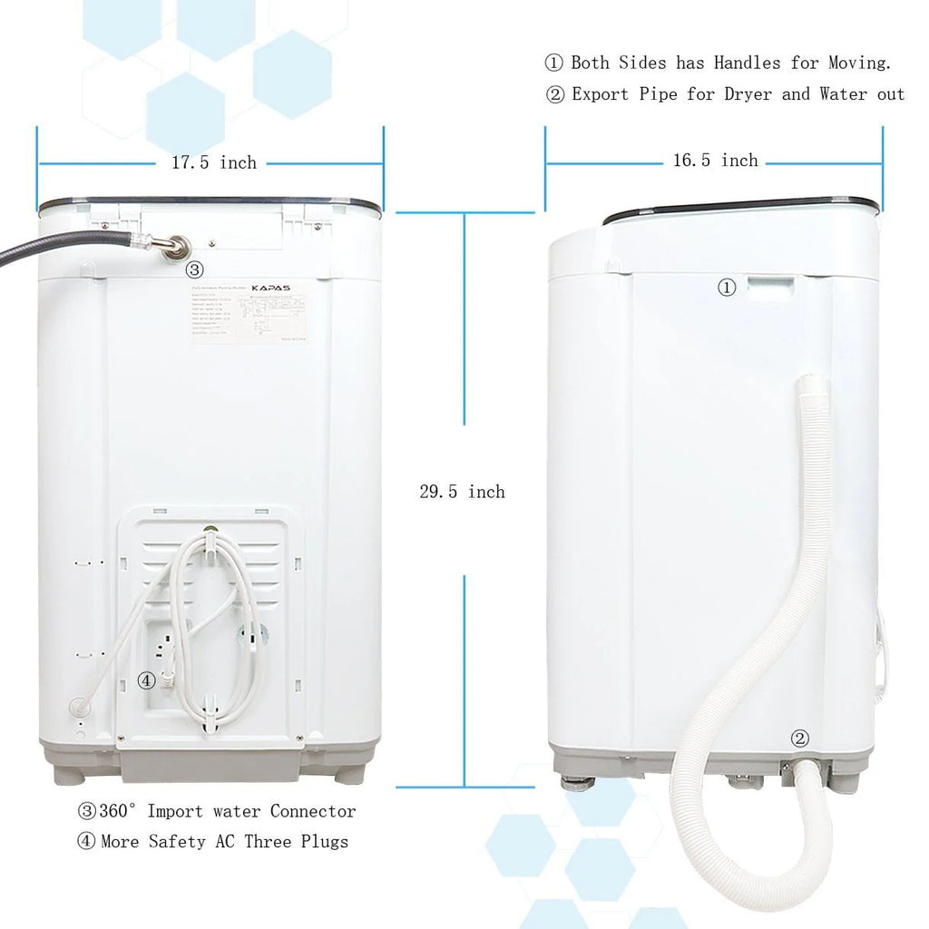 Fully Automatic 2-in-1 Washer & Dryer Machine 8 lbs. Capacity White C8535