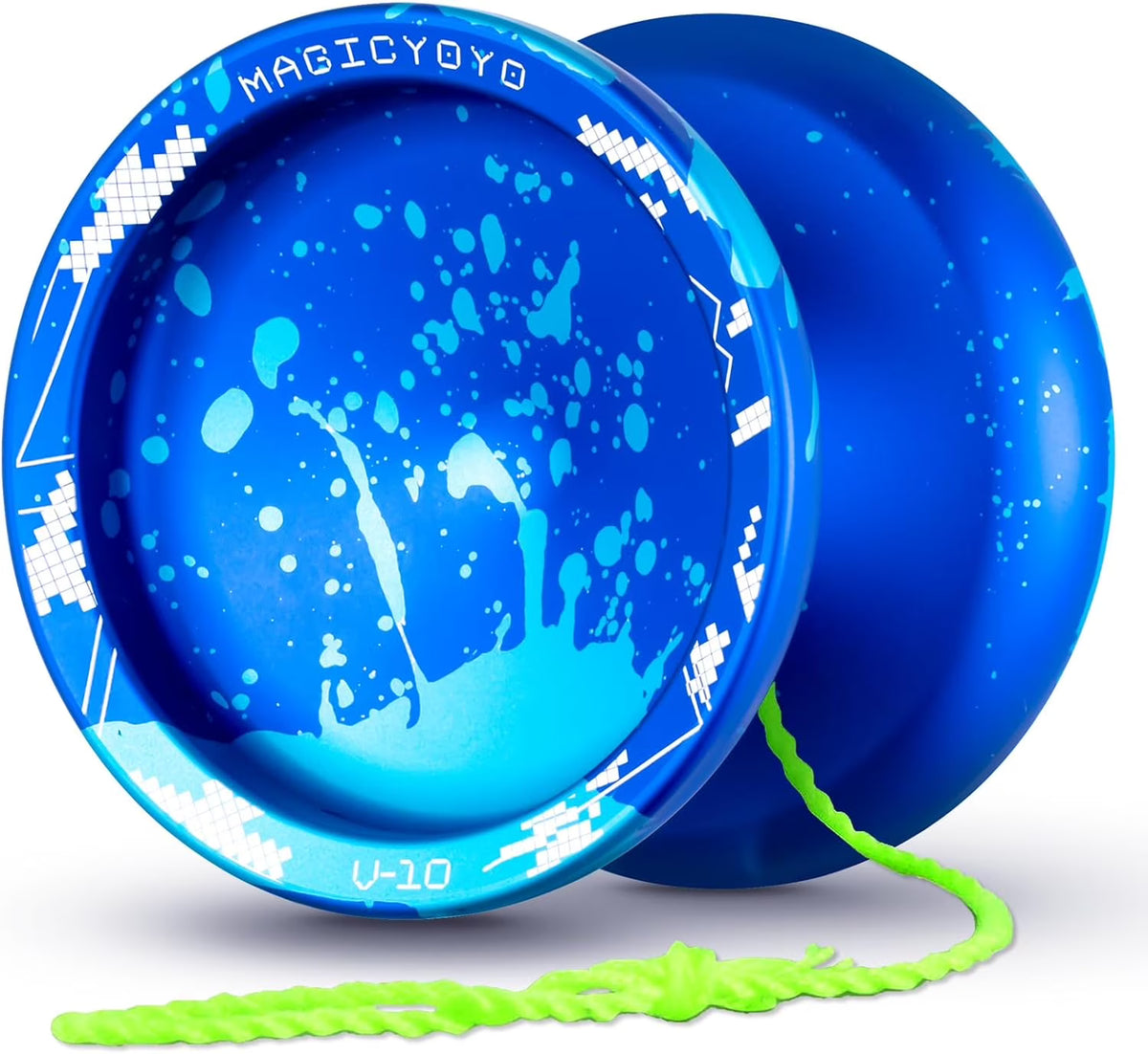 Blue Splash Finger Spin Metal Yoyo I318