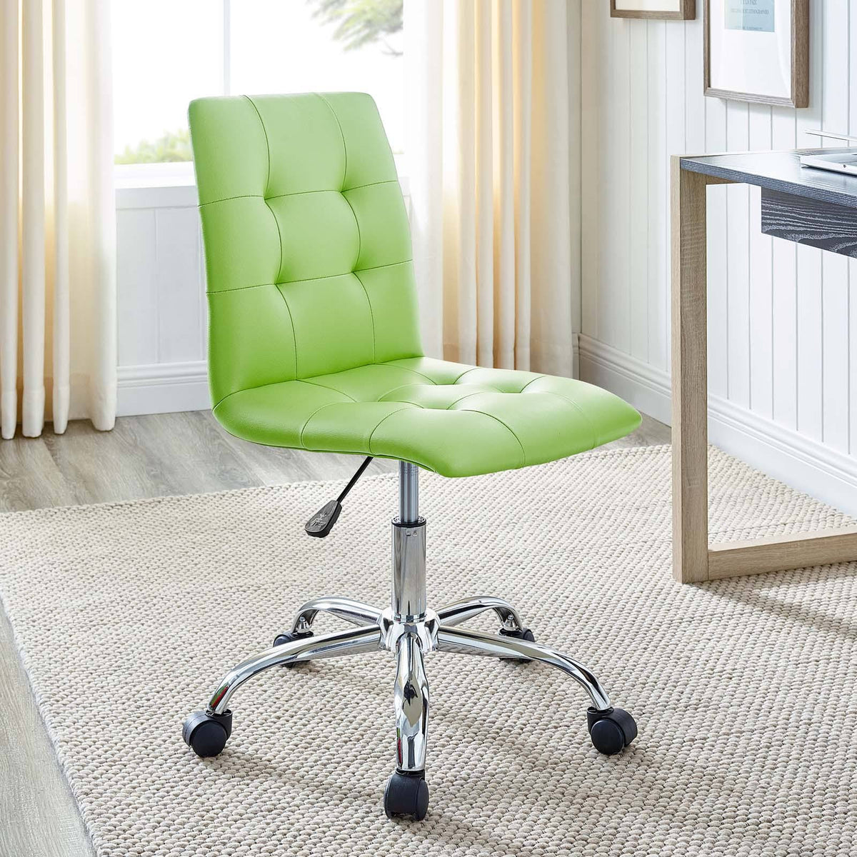 Brown Armless Mid Back Office Chair H471386