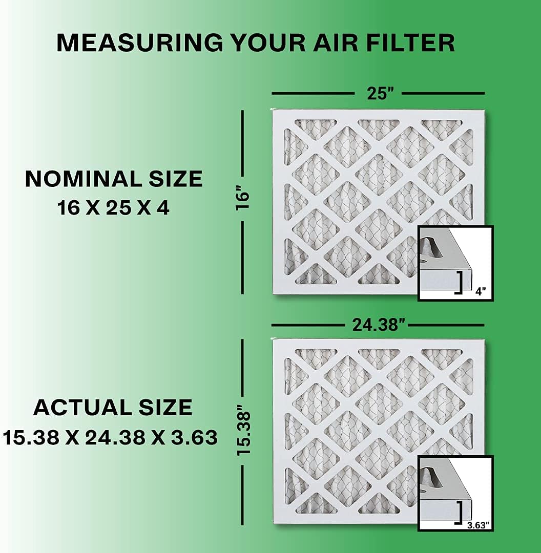 16x25x4 MERV 11 Pleated HVAC AC Furnace Filters (4-Pack) F517