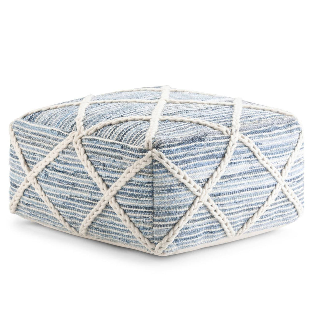 Natural/Blue Pouf N218