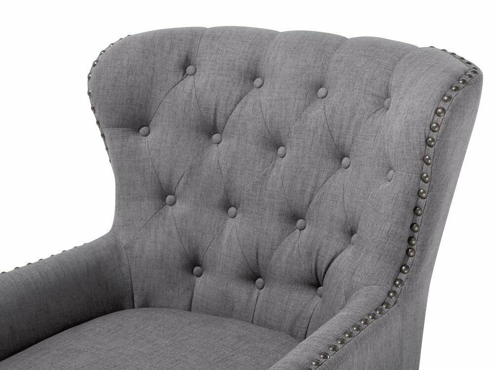 Fabric Wingback Chair Gray O97243