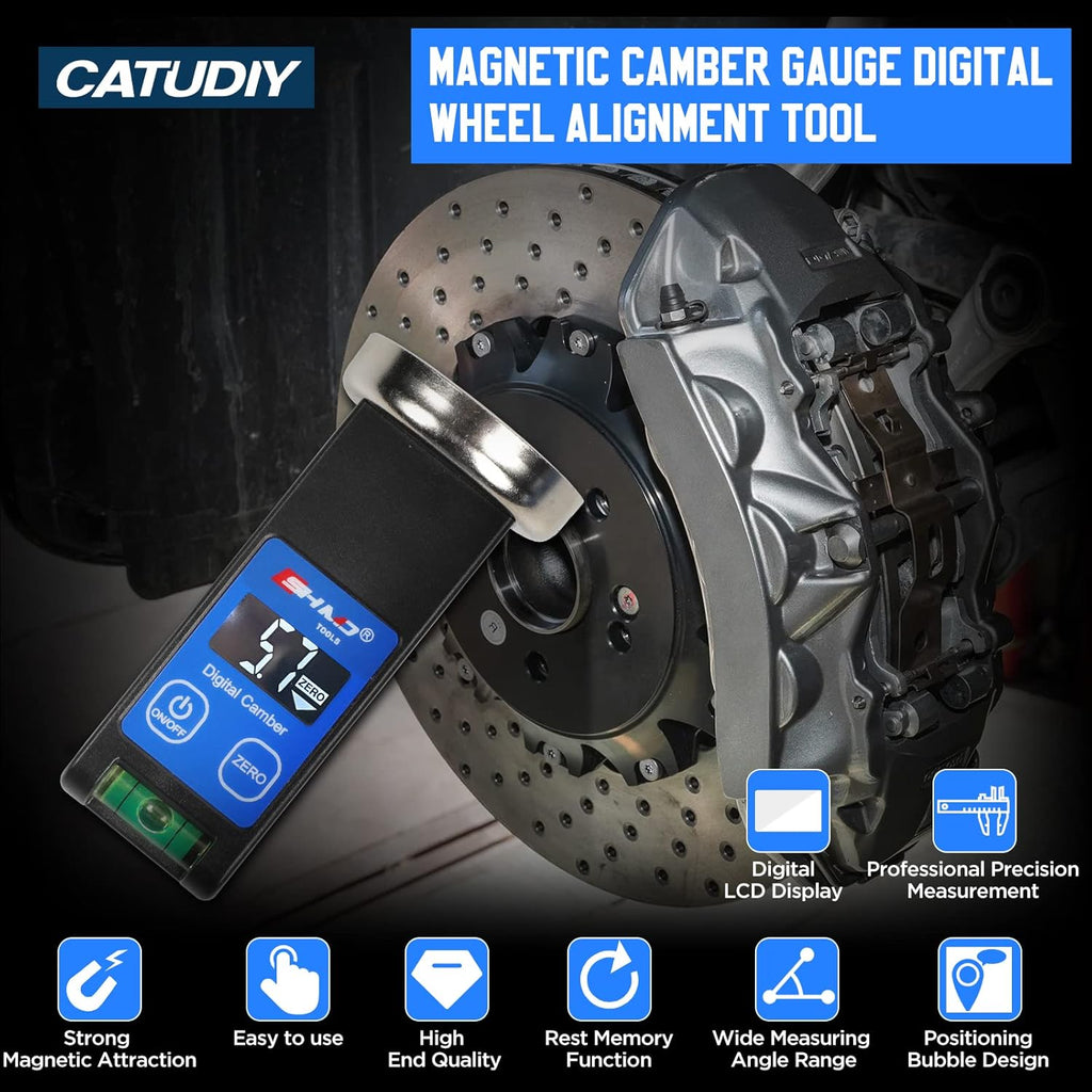 Universal Magnetic Camber Gauge Digital Wheel Alignment Tool with LCD Pack of 2 X414478