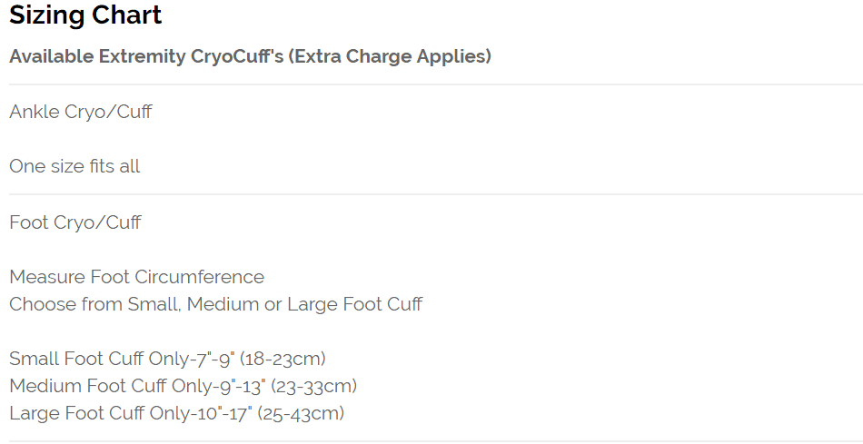 Cryo/Cuff with Gravity Cooler D575