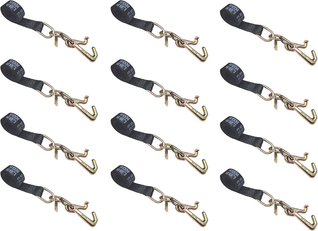 2 x 10' Green Car Straps Tie Down Set (6 - Pack) K276930