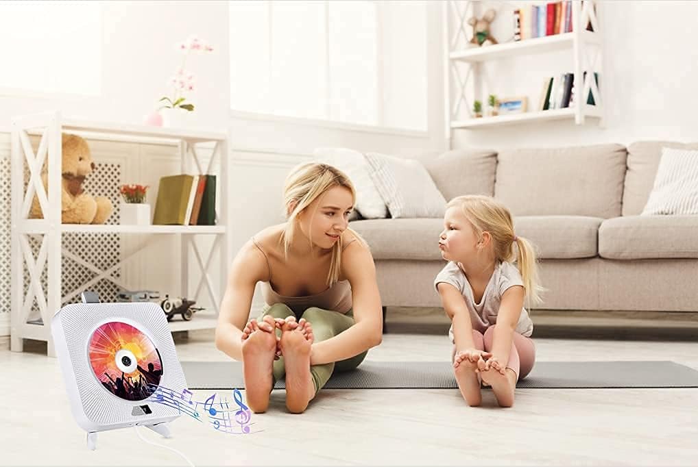 Portable CD Player with Bluetooth, FM Radio, Built-in Speakers, USB Port, AUX Input, LCD Display, Pack of 2 O3669