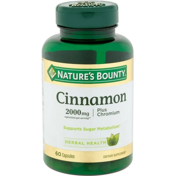 Cinnamon 2000mg Chromium Dietary Supplement Capsules 60 ea Pack of 2 H982252