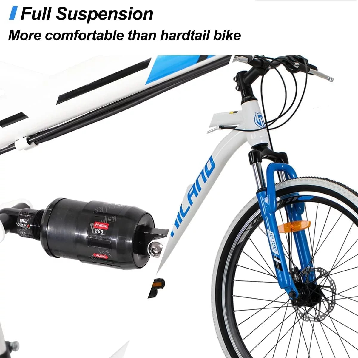 26 Inch Full-Suspension 21 Speeds Disc-Brake Mountain Bike Y364409