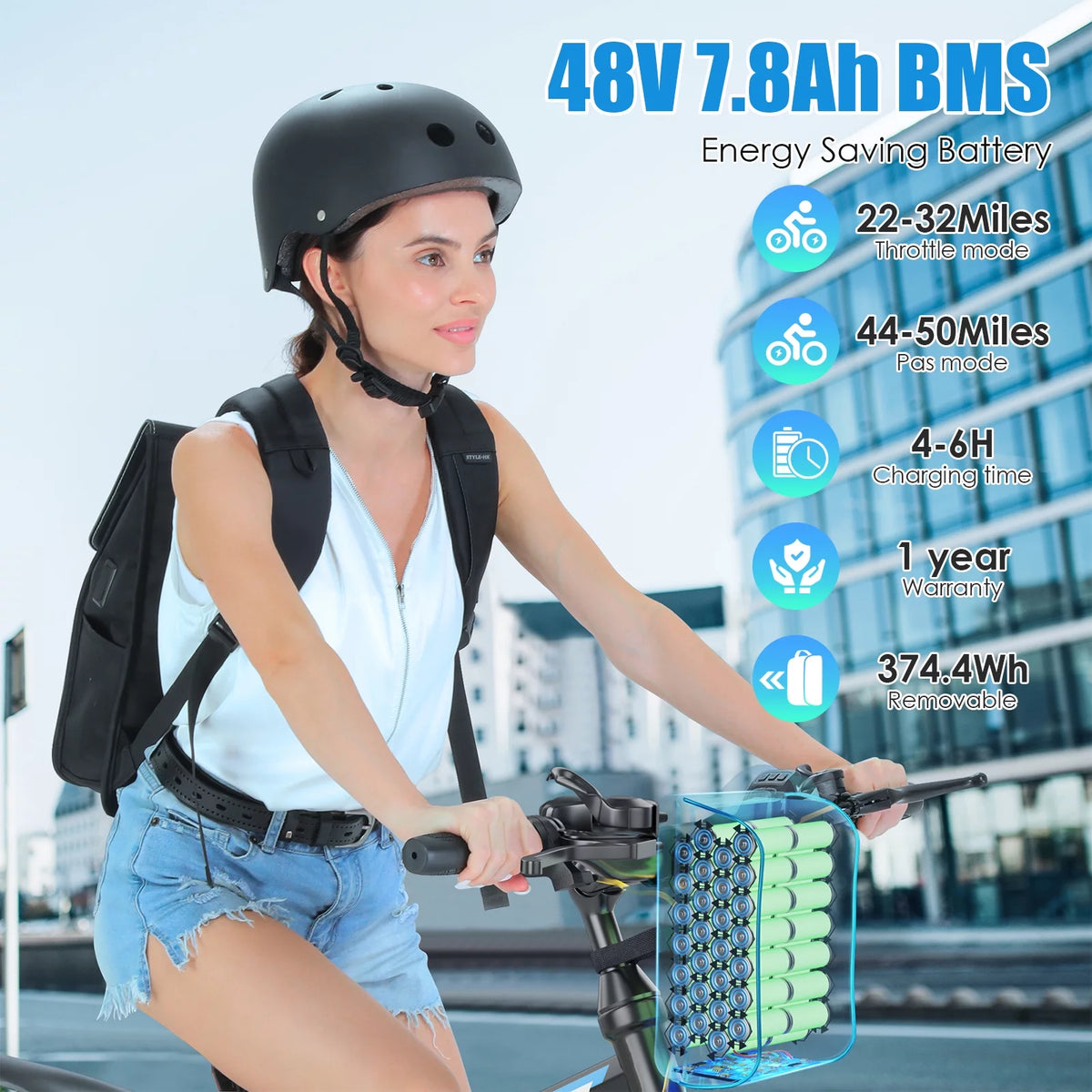26 In. Folding Electric Bike 500W 21 Speed 48V W47478