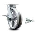 8 inch Kingpinless V Groove Semi Steel Wheel Caster with Brake and Swivel Lock Q5715
