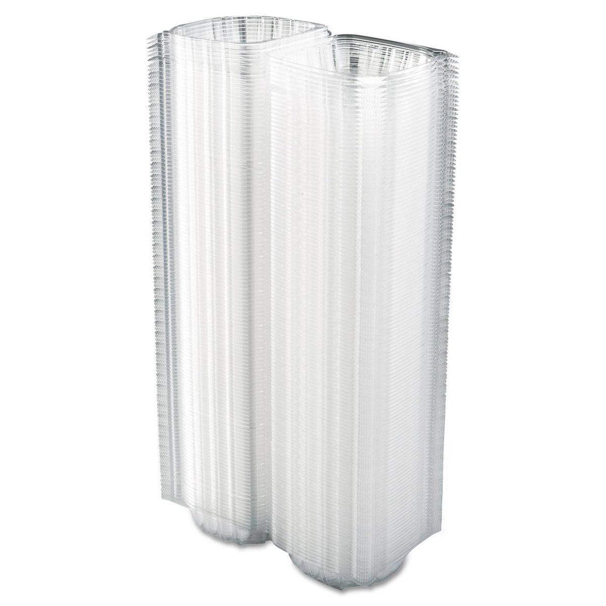 Clear Hinged-Lid Plastic Containers, 500/Carton Z13354
