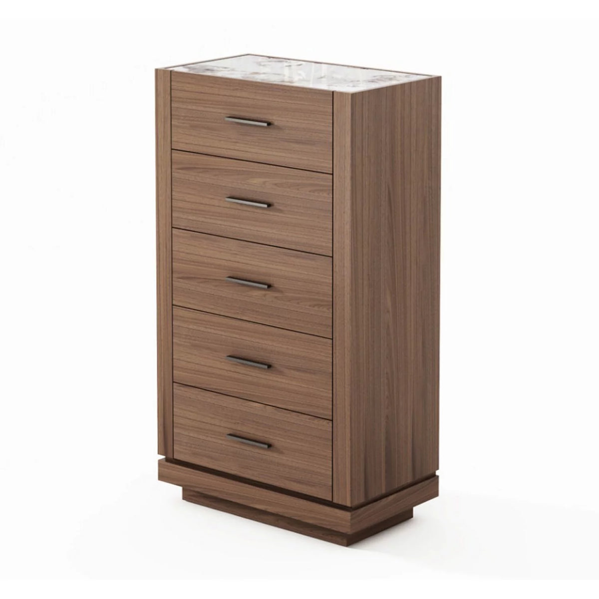 Walnut Brown 5 Drawer Wood Dresser O25925