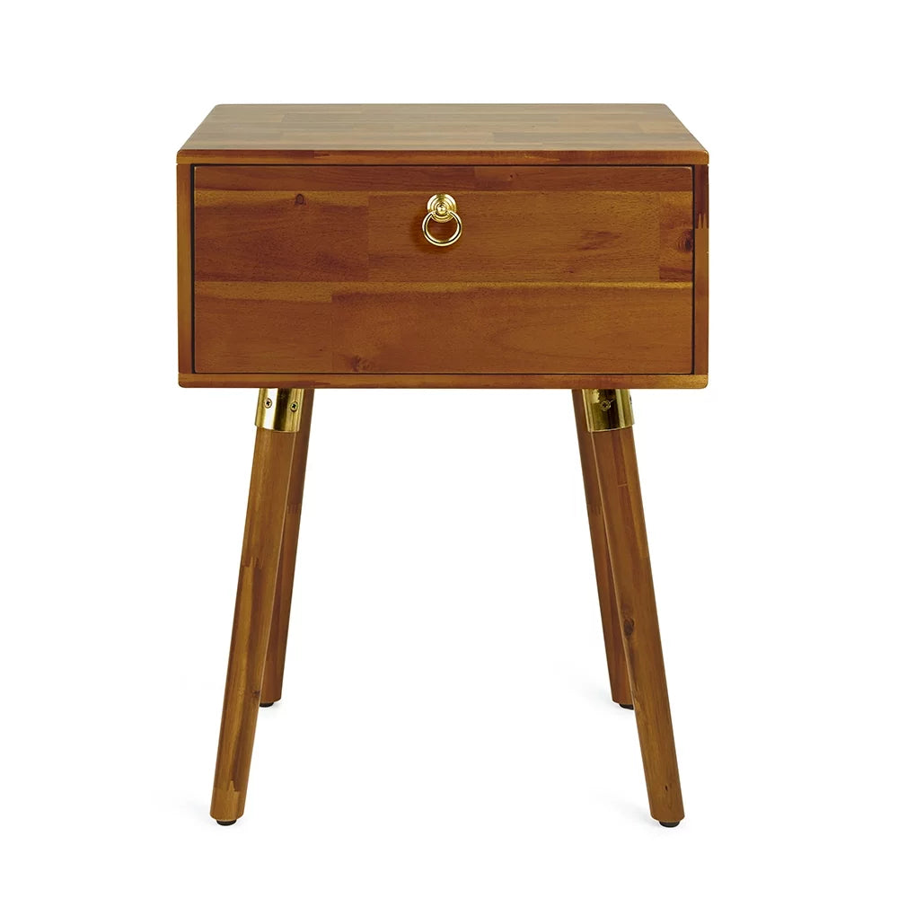 Solid Acacia Wood Nightstand L747651