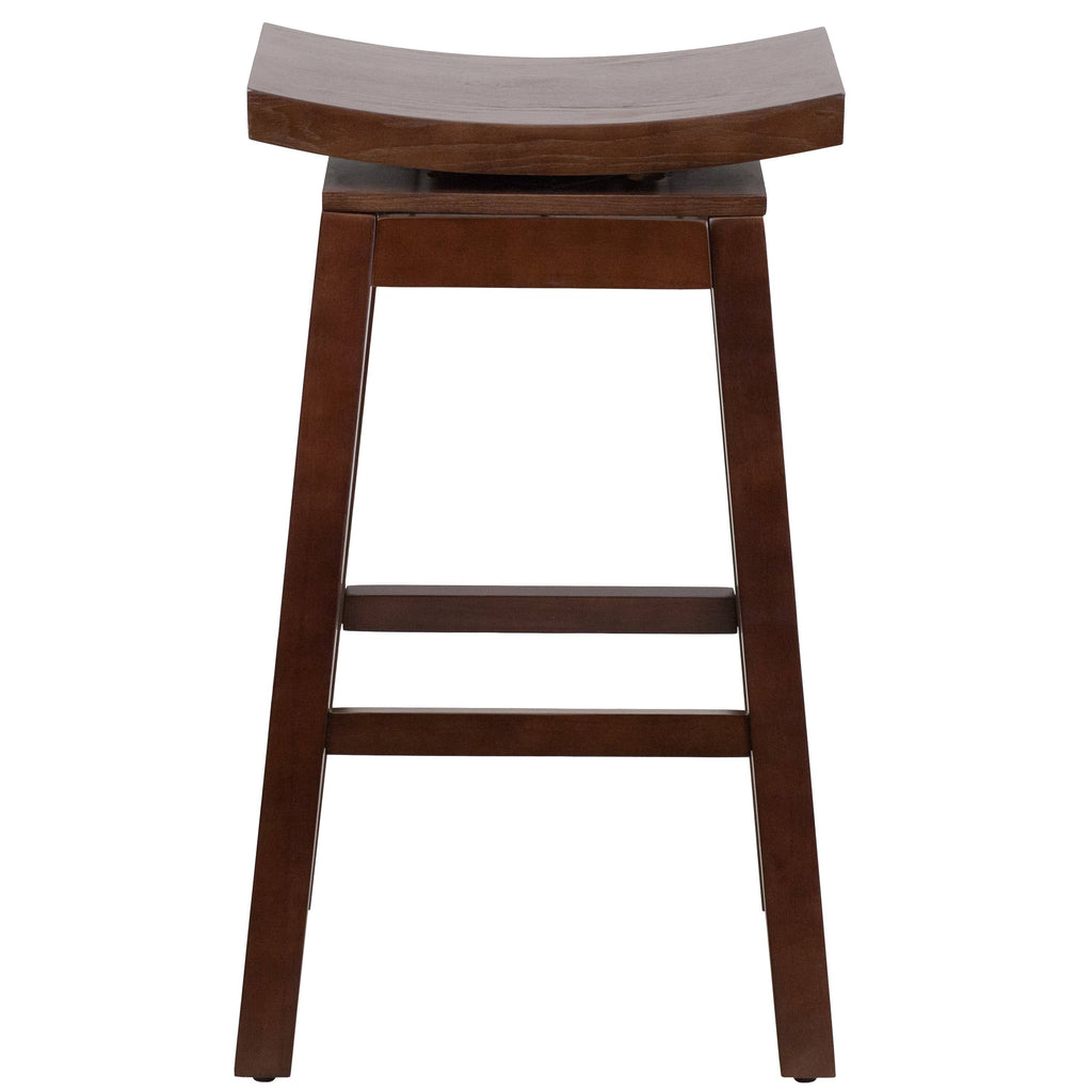 Cappuccino Wood Barstool with Auto Swivel Seat Return U531323