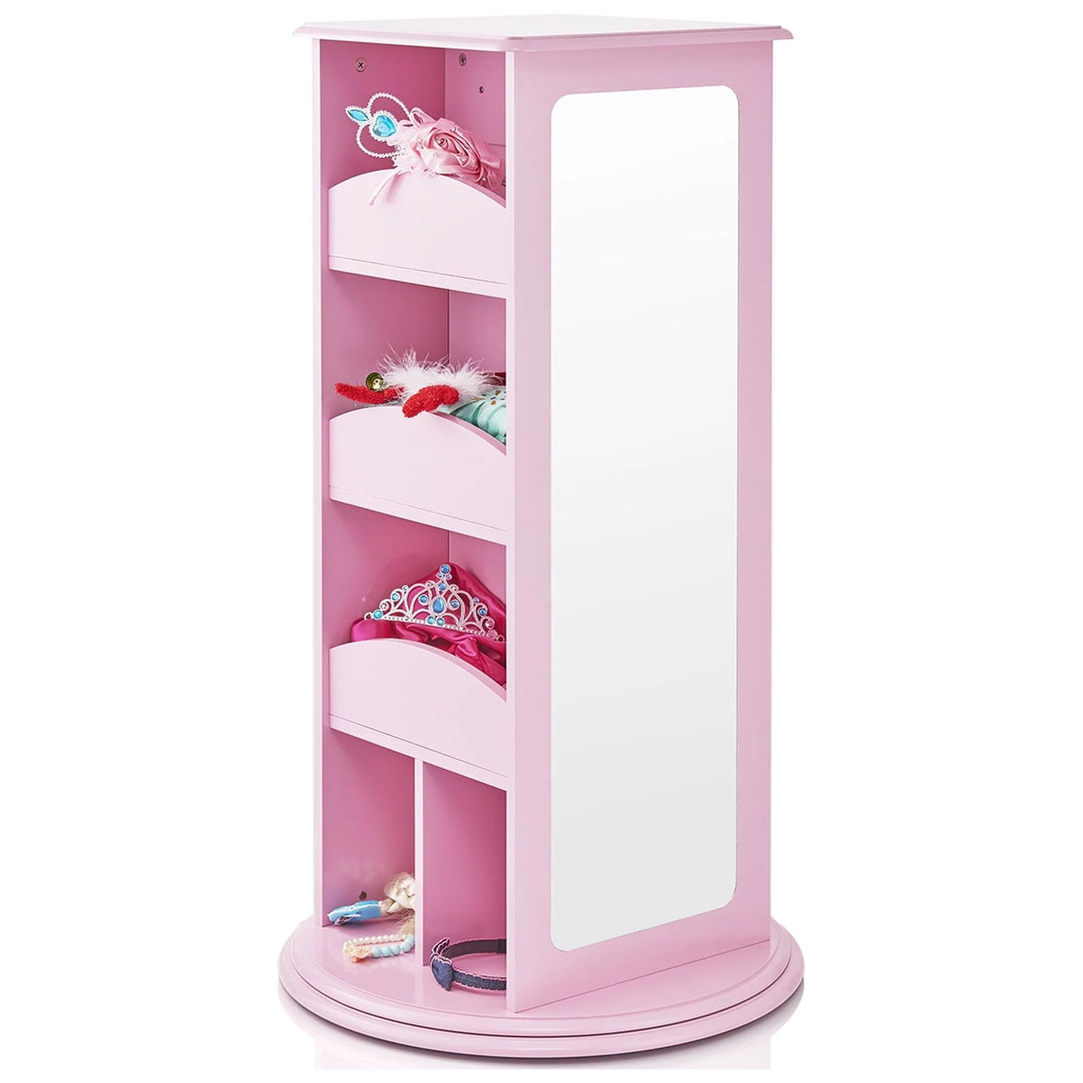 Pink Rotating Dress-Up Storage Armoire with 2 Mirrors S85504