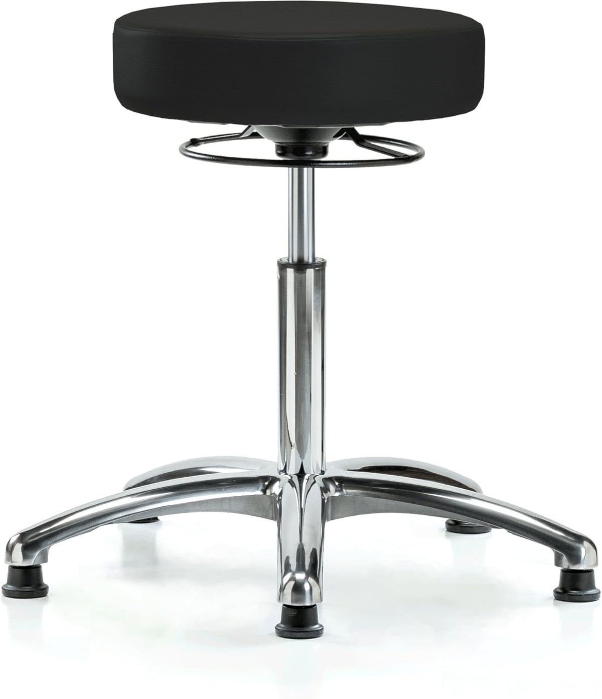 Black Fabric Adjustable Swivel Stool with Footring C519