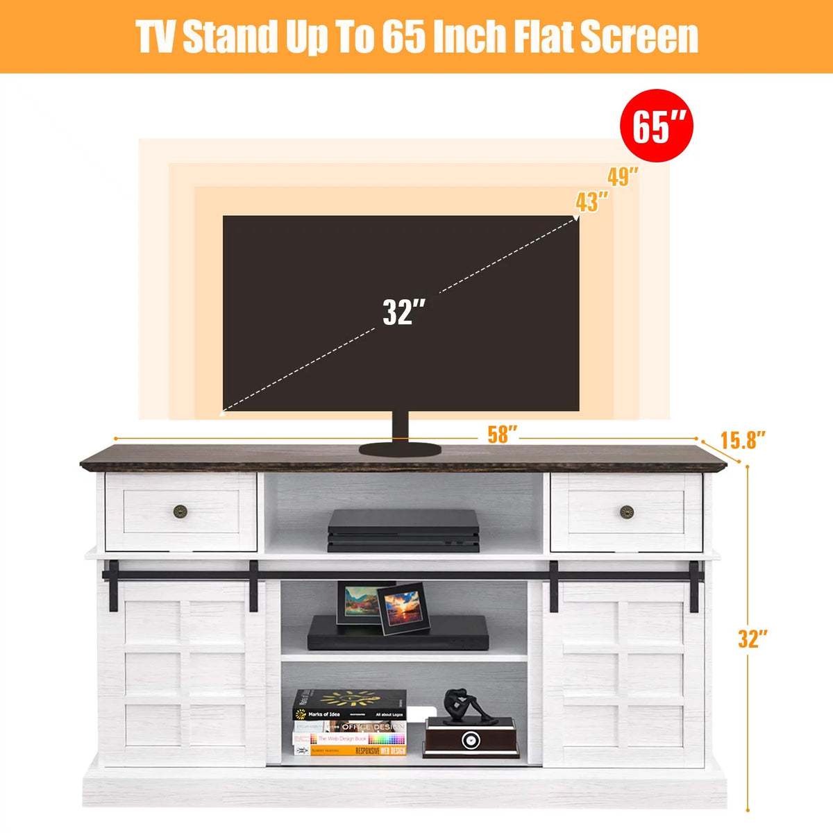White TV Stand B176