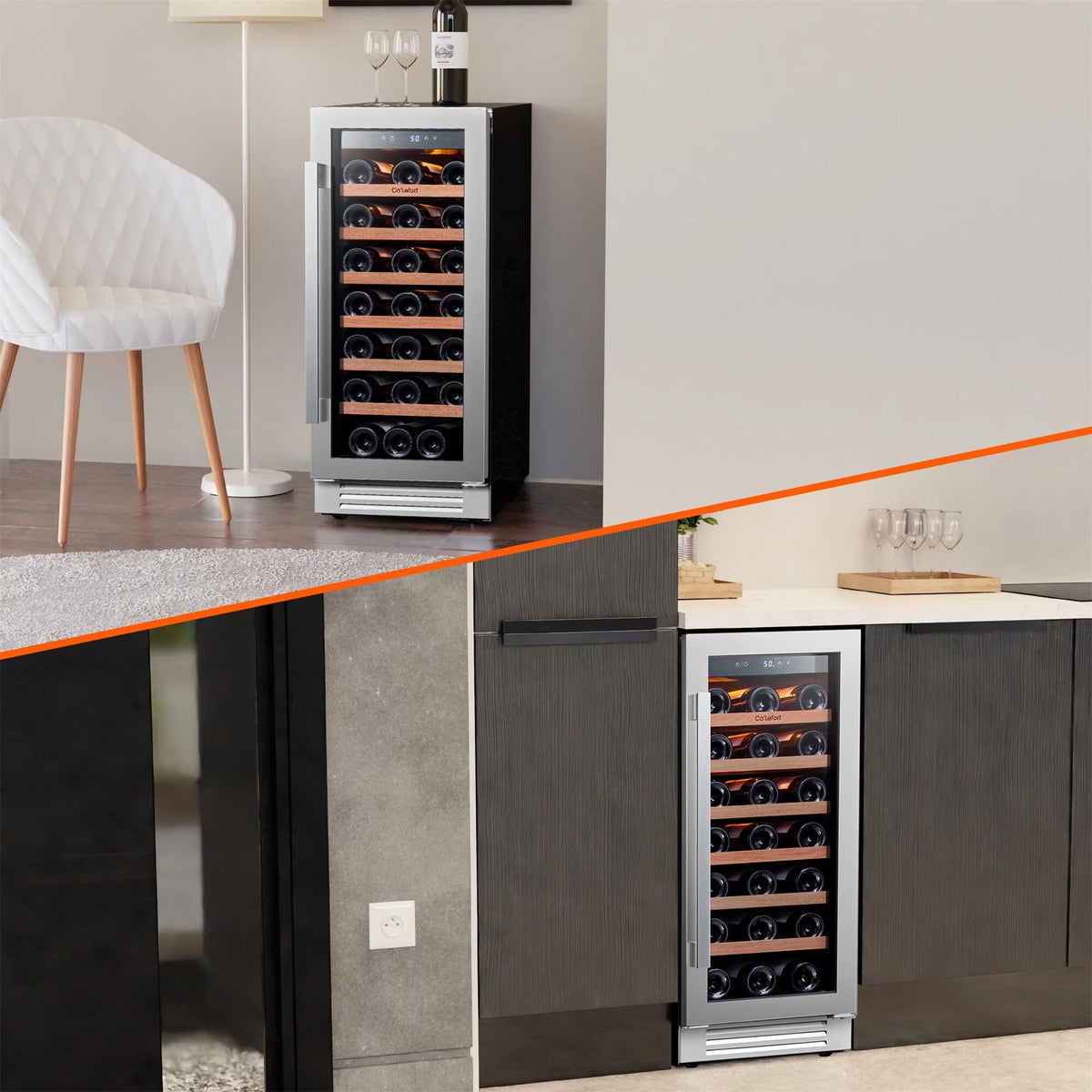 24 inch 54 Bottle Stainless Steel Wine Cooler B605