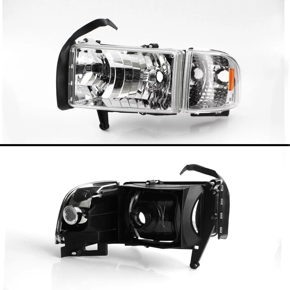 Chrome Headlights with Corner Signal Lamps Left+Right Replacement X52125