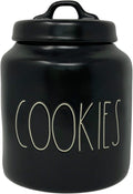 Black Cookie Canister with White Letters, Pack of 2 V42757