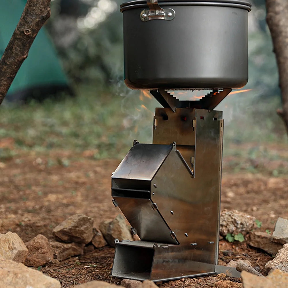 Collapsible Stainless Steel Wood Burning Stove S5294