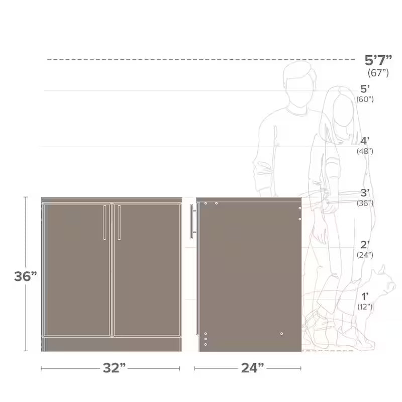White Wood Freestanding Garage Cabinet R9534
