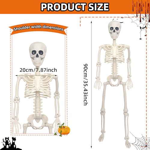 3Ft Life Size Plastic Human Skeleton with Movable Joint Z378594