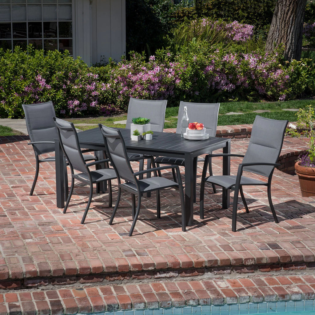 7-Piece Gray Aluminum Outdoor Dining Set C808795