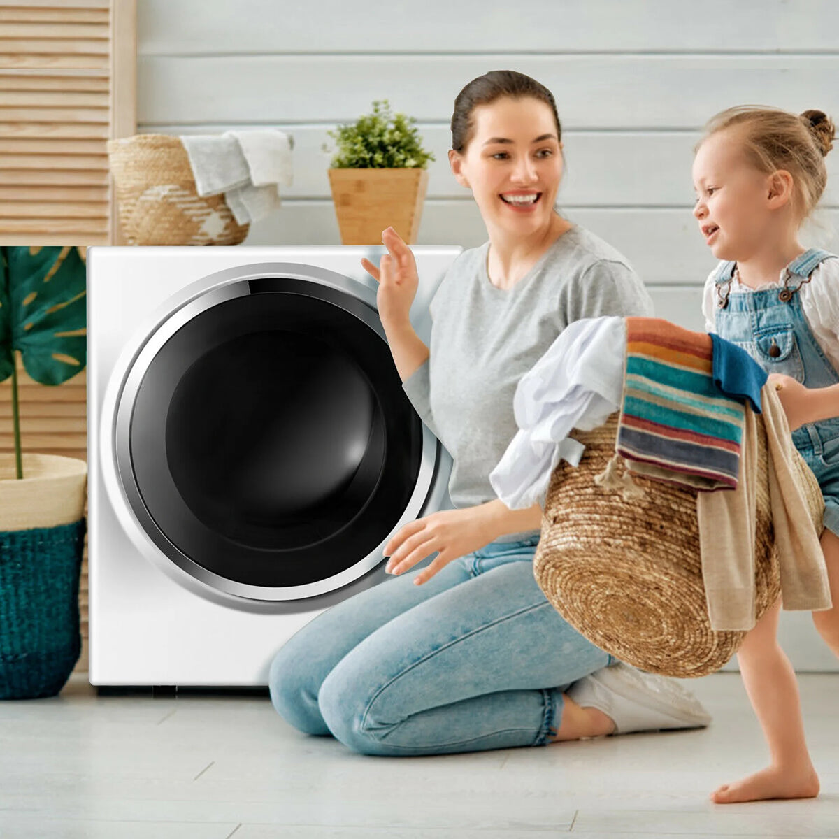 Compact Electric Cloth Dryer Stainless Steel Wall Mounted 1.5 cu.ft. E672553