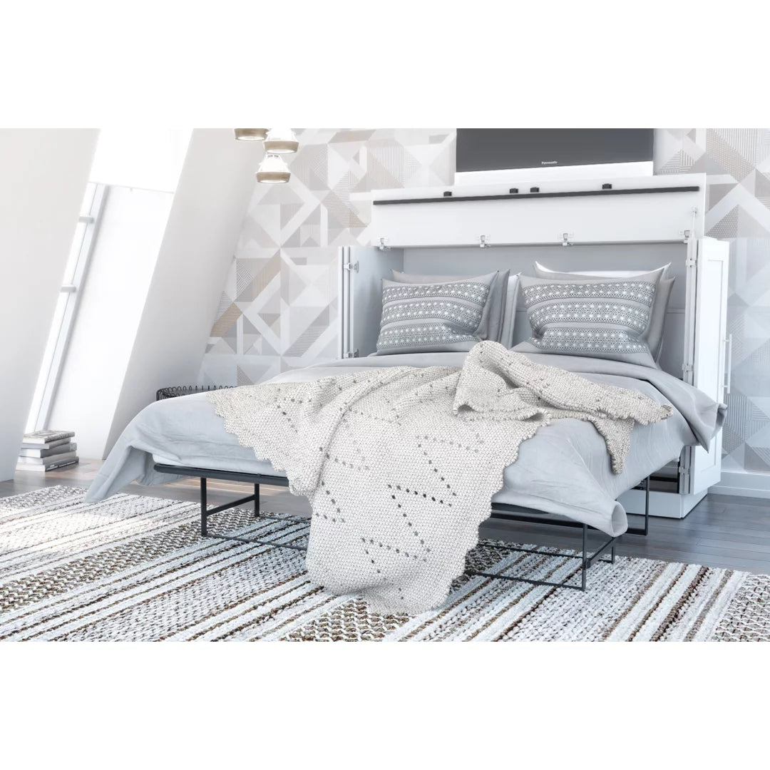 White Full Cabinet Bed with Mattress H3570