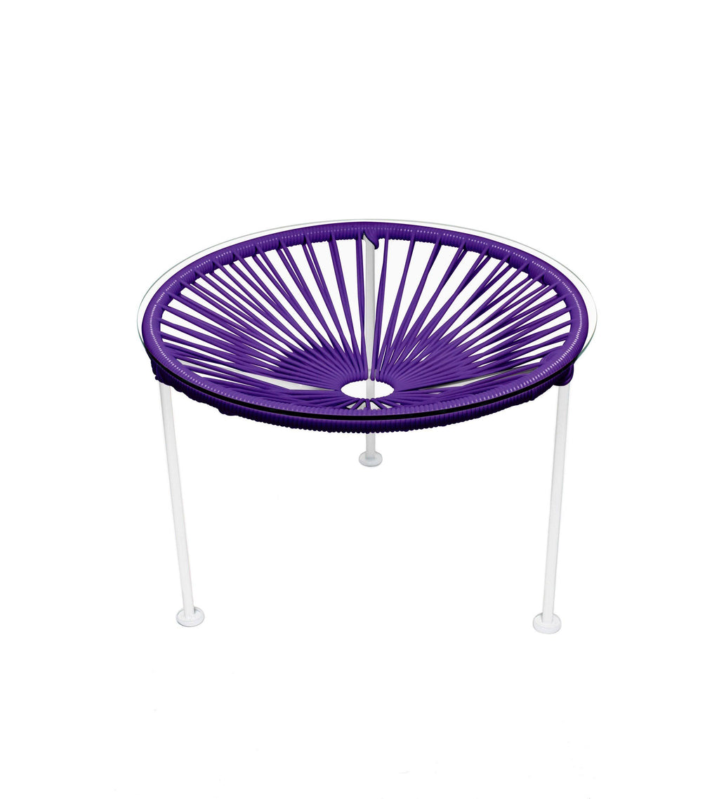 Purple Weave Table on White Frame G816456