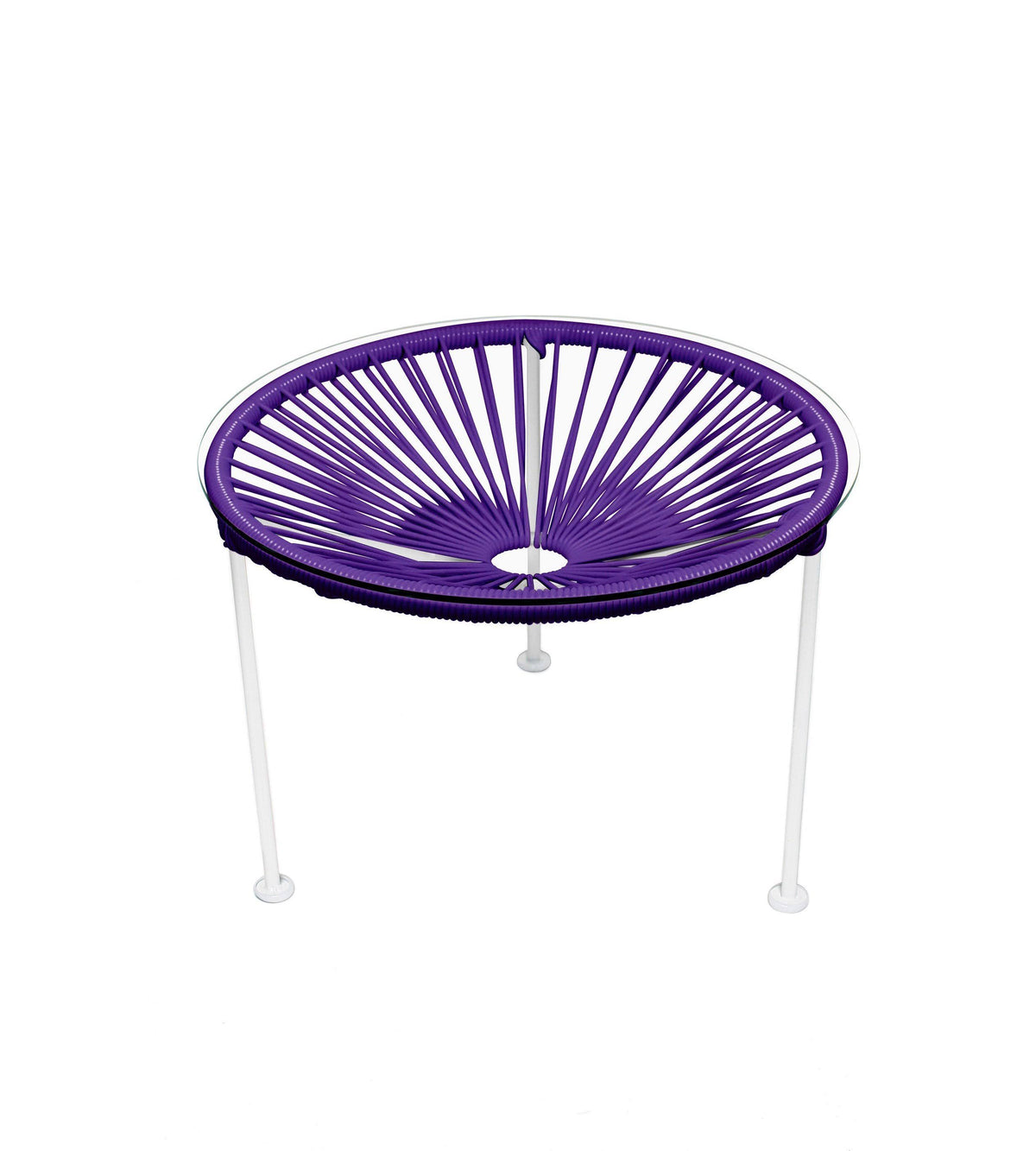 Purple Weave Table on White Frame G816456