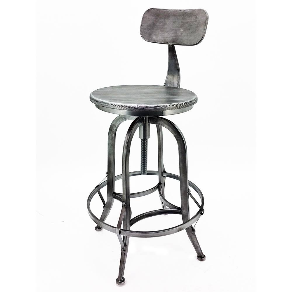 Set of 4 Rotating Adjustable Height Barstool Pewter K874301