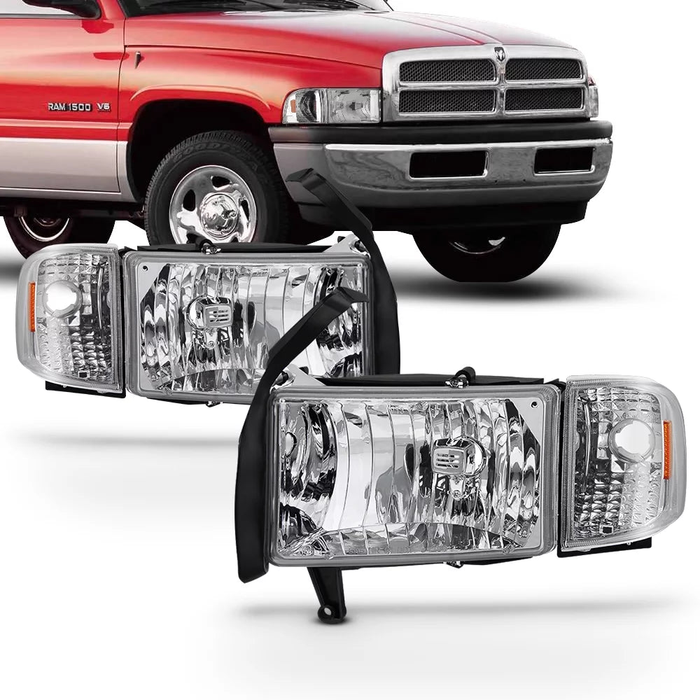 Chrome Headlights with Corner Signal Lamps Left+Right Replacement X52125