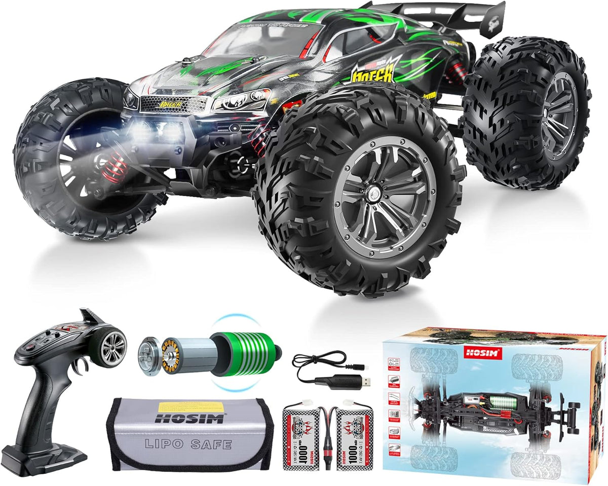Brushless RC Car 4x4 Off Road Monster Truck Waterproof Hobby Vehicle with 2 Batteries R3020